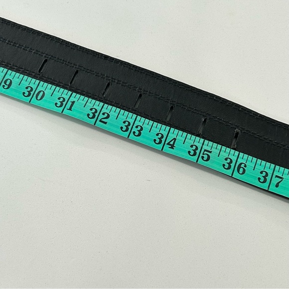 Gold Embossed Skinny Leather Belt - Picture 11 of 11